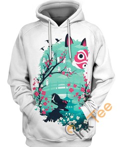 Custom All Over Print 3D Hoodie 3D Ukiyo-e Princess Mononoke Design