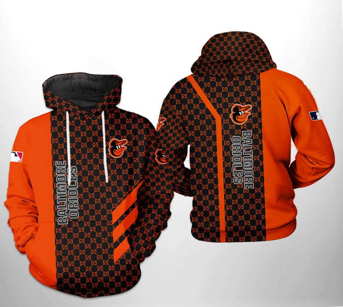 Custom Baltimore Orioles All Over Print 3D Hoodie Zipper