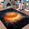 Custom Black Sport Basketball Rug - Unique Home Decor for Boys Bedroom and Living Room
