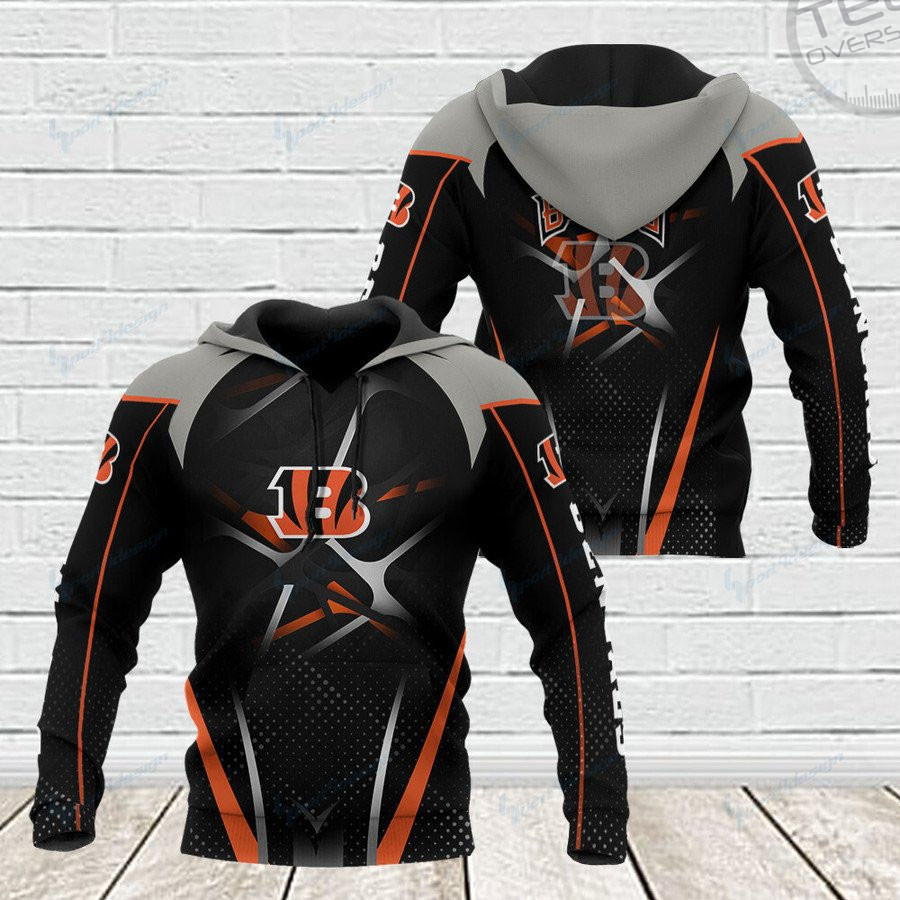 Custom Cincinnati Bengals All Over Print Zip-up Hoodie 3D