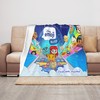 Custom Disney Emoji Blitz Fleece Blanket - Personalized Throw Gift for Kids and Adults