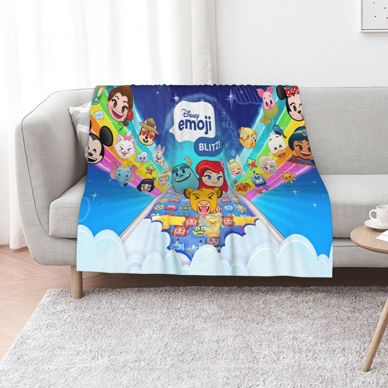 Custom Disney Emoji Blitz Fleece Blanket - Personalized Throw Gift for Kids and Adults - Image 3