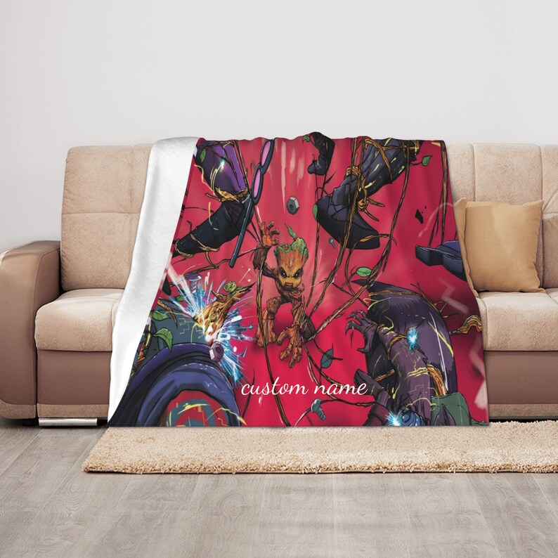 Custom Disney Groot Sherpa Blanket - Personalized Gift for Kids and Adults - Image 2