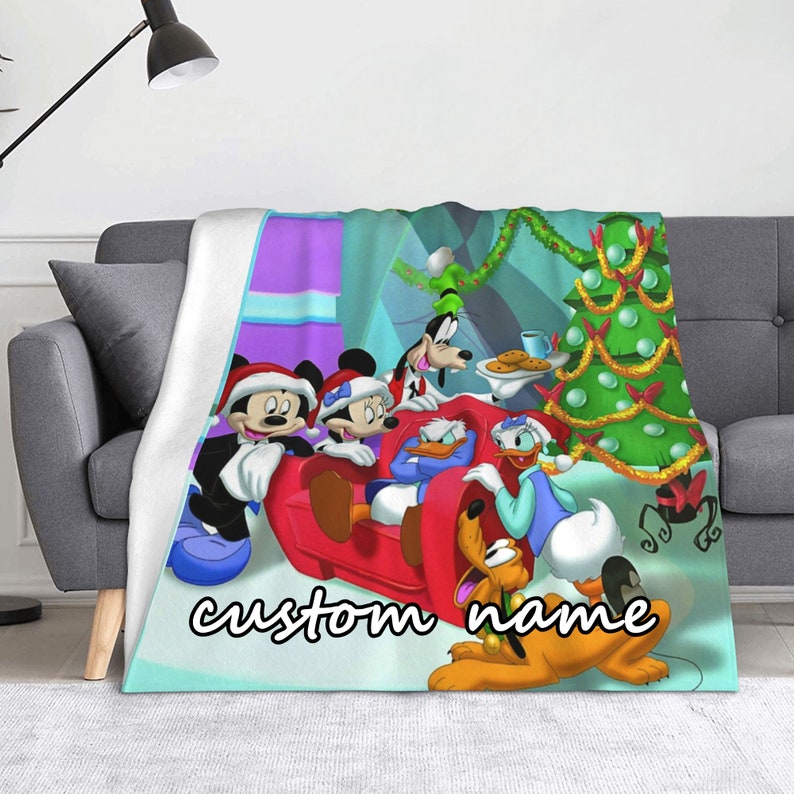 Custom Disney Mickey Minnie Name Blanket Personalized Baby Gift - Image 2