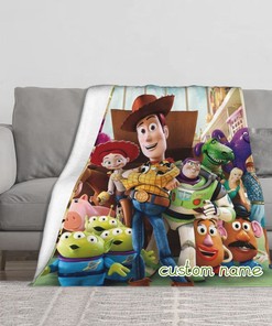 Custom Disney Toy Story Fleece Blanket with Double Layer - Perfect Bedroom Decor and Christmas Gifts