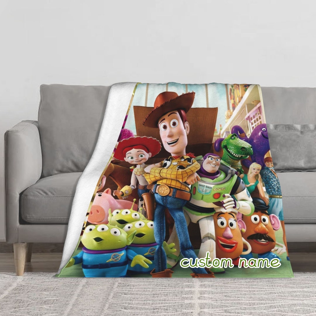 Custom Disney Toy Story Fleece Blanket with Double Layer - Perfect Bedroom Decor and Christmas Gifts