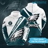 Custom Fly Eagles Fly White Green Philly Eagles Hoodie 3D with All Over Print