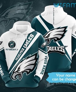 Custom Fly Eagles Fly White Green Philly Eagles Hoodie 3D with All Over Print