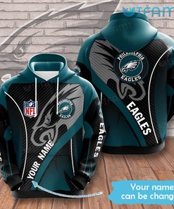Custom Name Black Green Philadelphia Eagles 3D Hoodie with All Over Print