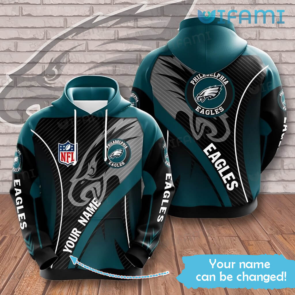 Custom Name Black Green Philadelphia Eagles 3D Hoodie with All Over Print