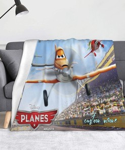 Custom Name Blanket with Disney Planes Print for Baby Room