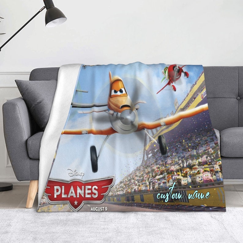 Custom Name Blanket with Disney Planes Print for Baby Room - Image 2
