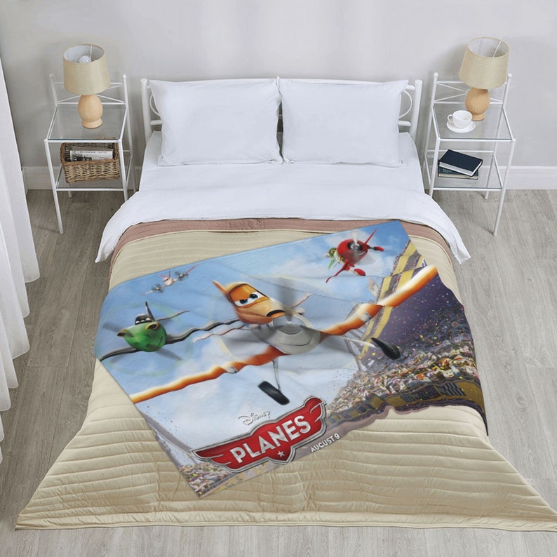 Custom Name Blanket with Disney Planes Print for Baby Room - Image 3