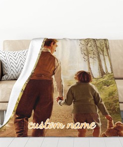 Custom Name Disney Christopher Robin Fleece Blanket - Cute Birthday Present