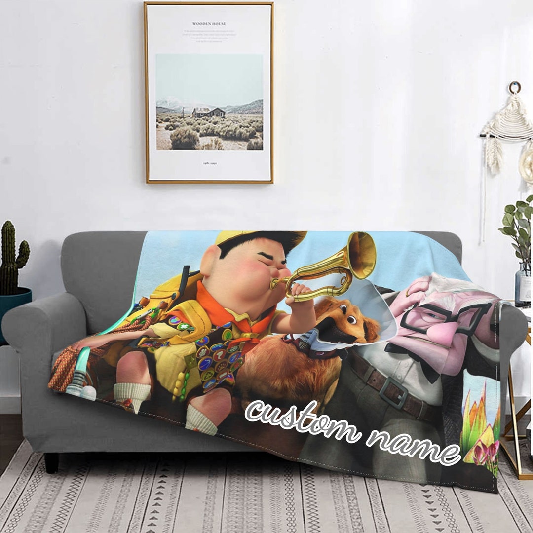 "Custom Name Disney Up Tapestry Blanket - Personalized Birthday Gift Idea"