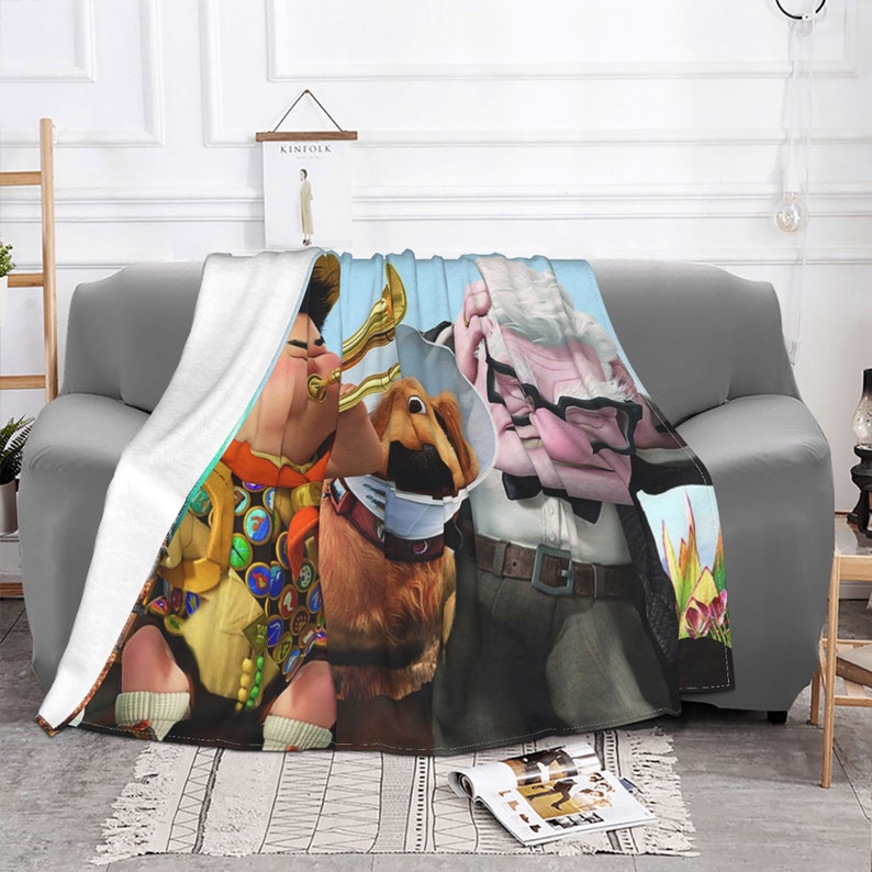 "Custom Name Disney Up Tapestry Blanket - Personalized Birthday Gift Idea" - Image 3