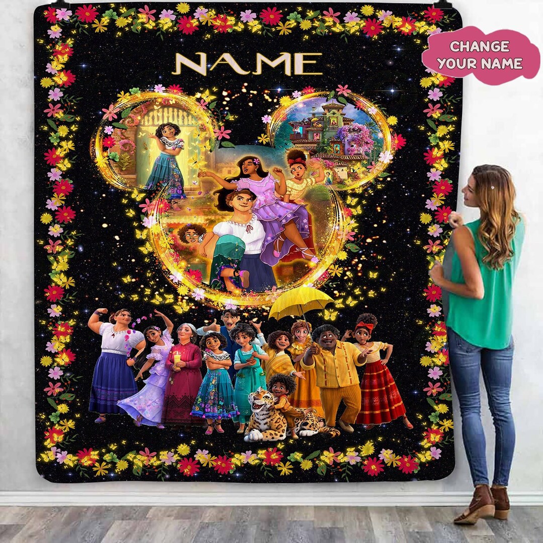 Custom Name Encanto Blanket - Personalized Miracle Family Blanket for Kids