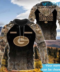Custom Name Georgia Bulldogs Camo Texture 3D Hoodie Gift