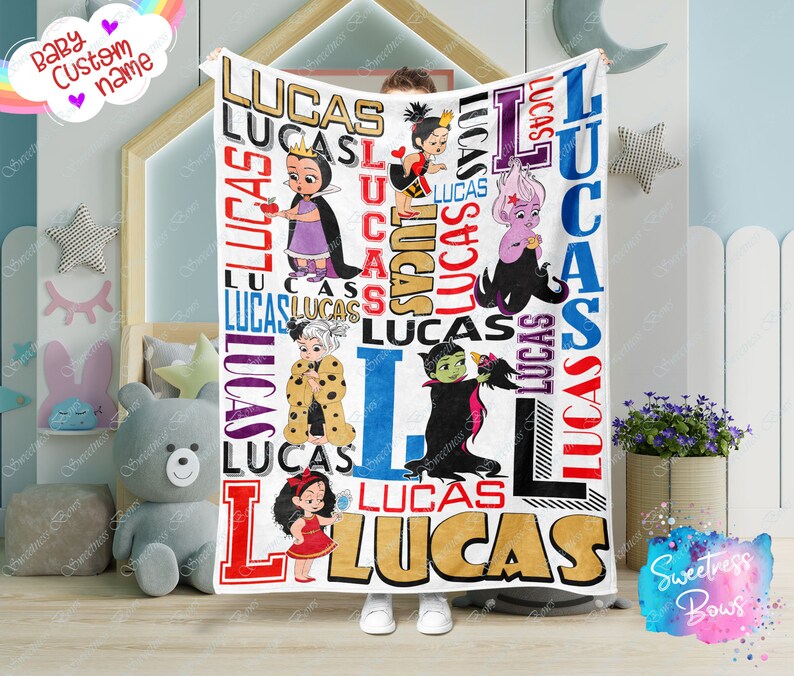 Custom Name Kids Blanket with Movie Character Theme - Perfect for Sleepovers - Image 2