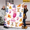 Custom Name Piglet Blanket - Winnie The Pooh Characters Gift for Baby, Fleece Mink Sherpa