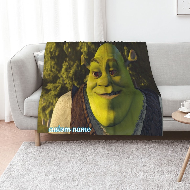 Custom Name Shrek Fleece Blanket for Kids and Adults - Image 2
