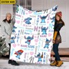 Custom Name Stitch Blanket - Lilo and Stitch Gift for Baby, Fleece Mink Sherpa