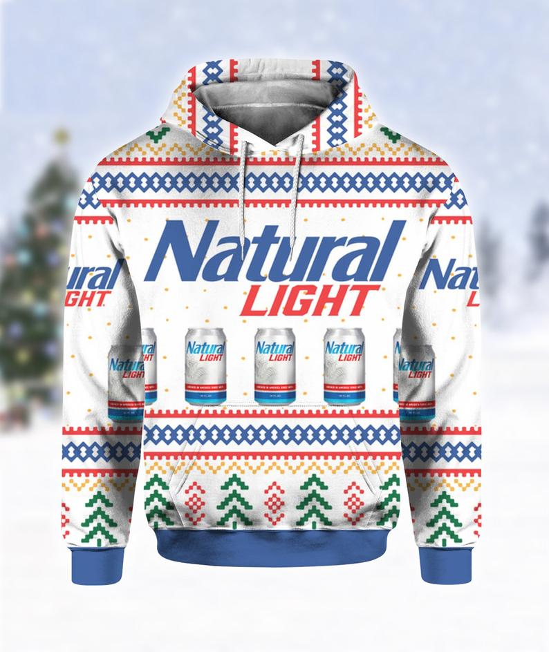 Custom Natural Light Can Beer All Over Print Hoodie 3D