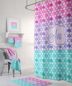 Custom Pastel Mermaid Shower Curtain, Make Your Bathroom Unique