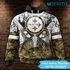 Custom Pittsburgh Steelers Deer Skull Forest Pattern All Over Print Hoodie
