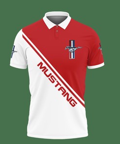 Custom Red 3D Printed Ford Mustang Tnt-Ht Polo Shirt with All Over Print