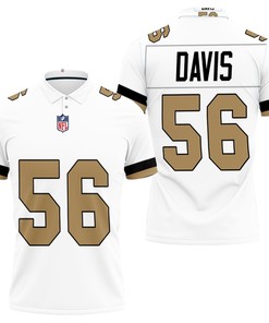Custom Saints Fans Polo Shirt featuring Demario Davis #56 Nfl American Football Team Logo Color Rush
