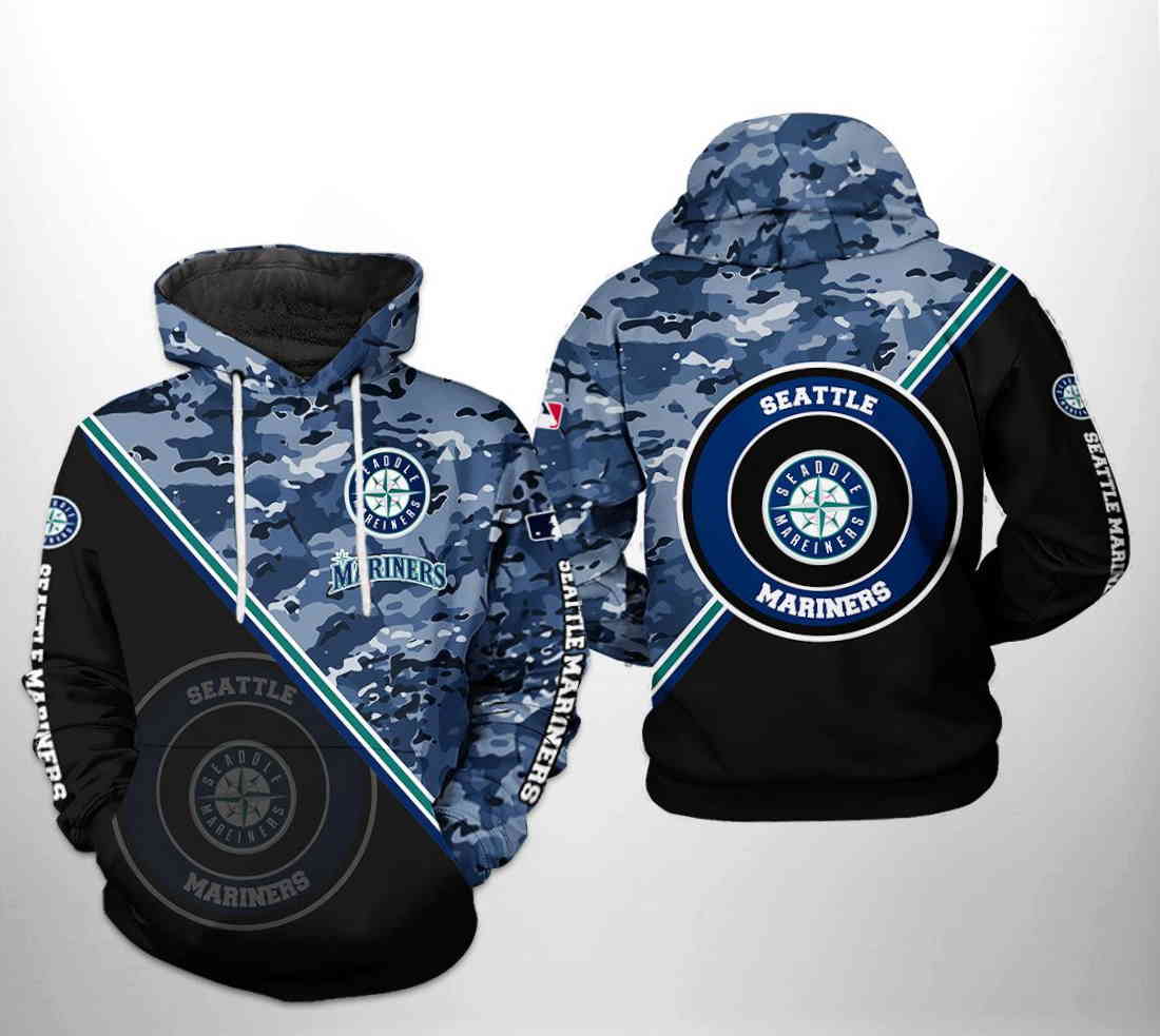 Custom Seattle Mariners All Over Print 3D Hoodie Zipper