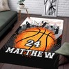 Custom Slam Dunk Basketball Rug with Name - Personalized Sports Area Rug for Kitchen, Living Room or Outdoor Space