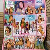 Custom Spirit Horse and Riding Free Kids Bedding Set with Personalized Blanket