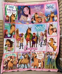 Custom Spirit Horse and Riding Free Kids Bedding Set with Personalized Blanket