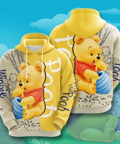 Custom Winnie The Pooh All Over Print 3D Hoodie