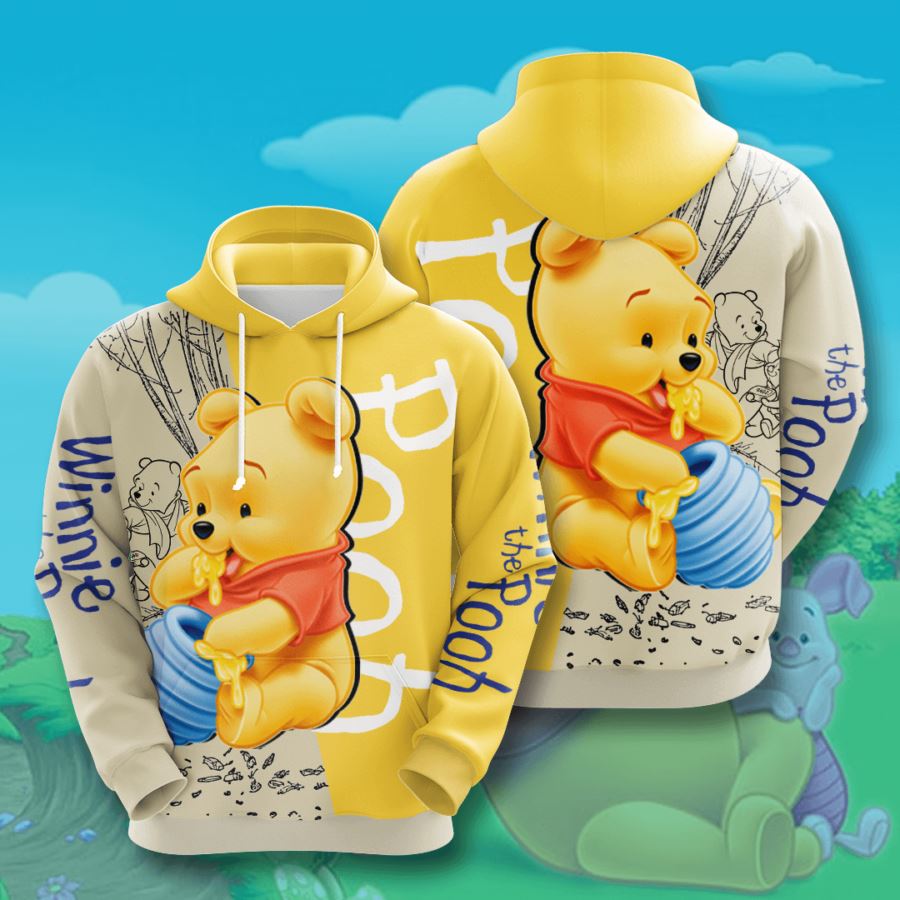 Custom Winnie The Pooh All Over Print 3D Hoodie