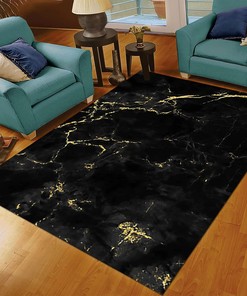 Customizable 70s Abstract Gold Lightning Art Deco Rug for Unique Home Decor