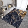 Customizable 70s Black Gold Marble Gradient Texture Area Carpet for Unique Home Decor