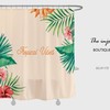 Customizable Color Flowers Shower Curtain, Simple Floral Blue Bathroom DecorHooks