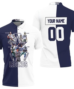 Customizable Dallas Cowboys Legends Coach and Players Signed 3D All Over Print Polo Shirt