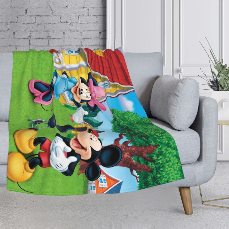 Customizable Disney Mickey and Minnie Tapestry Blanket - Personalized Name Baby Gift - Image 3