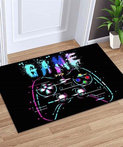 Customizable Gamepad Black Gaming Art Design Sofa Floor Mats Area Rug, Yoga Mat Home Decoration