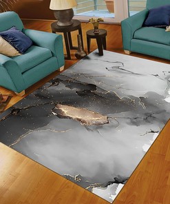 Customizable Gray Ink Painting Style Area Rug for Unique Home Decor