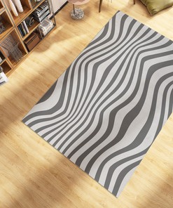 Customizable Gray Wavy Personalized Rug for Stylish Living Room or Bedroom Decoration