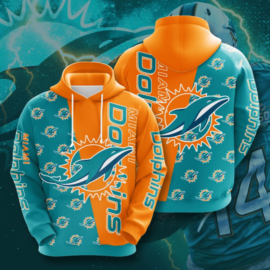 Customizable Miami Dolphins Sport Hoodie with All Over Print Design