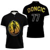 Customizable Polo Shirt with Luka Doncic 77 NBA Golden Edition White Jersey All Over Print Design for Mavericks Fans
