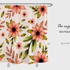 Customizable Red Flowers Shower Curtain for Bathroom, Floral Plant Home Decor
