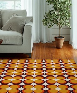 Customizable Retro Groovy Vortex Area Rug with Personalized Name or Sentence for Bedroom or Living Room