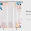 Customizable Simple Flowers Shower Curtain for Bathroom, Blue Floral Plant Decor with Waterproof Washable Bath Curtain